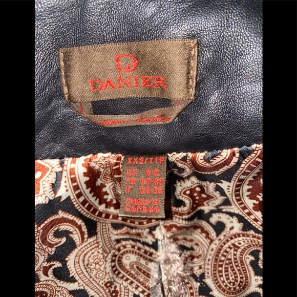 Damier Genuine Leather Fitted Jacket - Picture 3 of 4